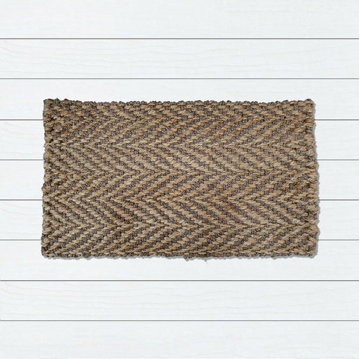 Jute Hessian 2 Tone Wave Doormat 50X80cm, Door Mats, Ozark Home 