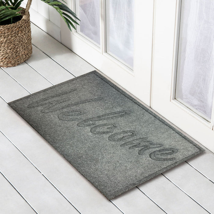 Marine Carpet Grey Welcome Doormat 45x75cm, Door Mats, Ozark Home 