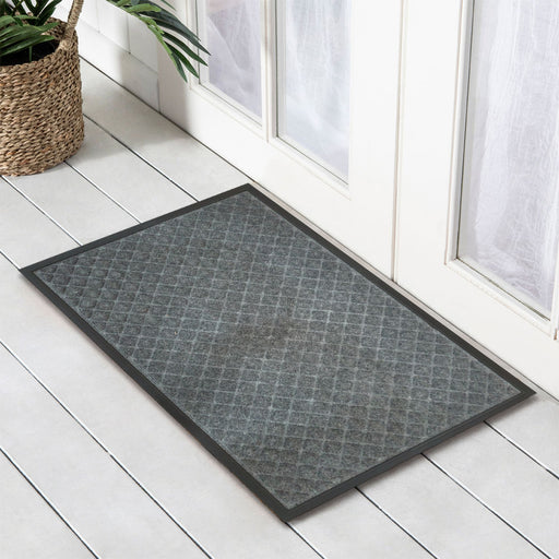 Marine Carpet Grey Diamond Doormat 45x75cm, Door Mats, Ozark Home 