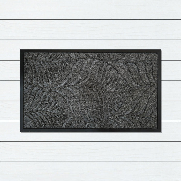 Marine Carpet Grey Leaves Doormat 45x75cm, Door Mats, Ozark Home 