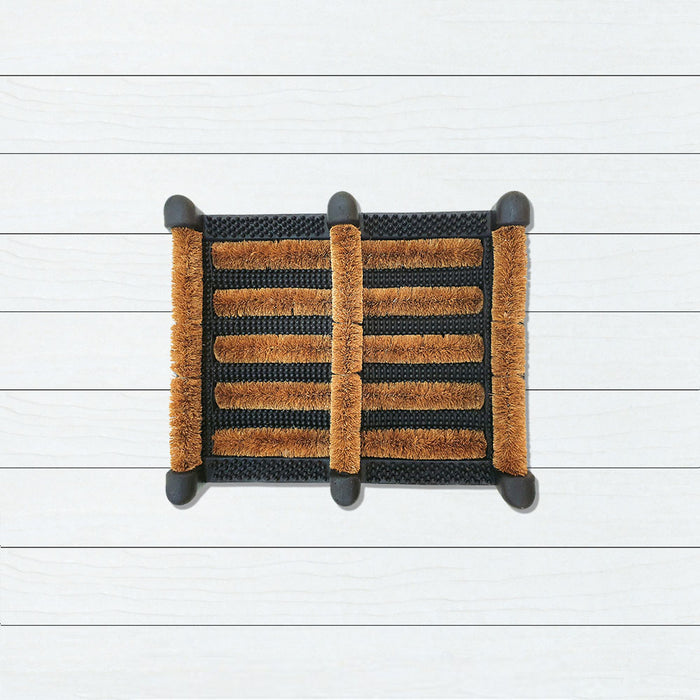 Rubber Coir Boot Scraper Doormat 30x34cm, Door Mats, Ozark Home 