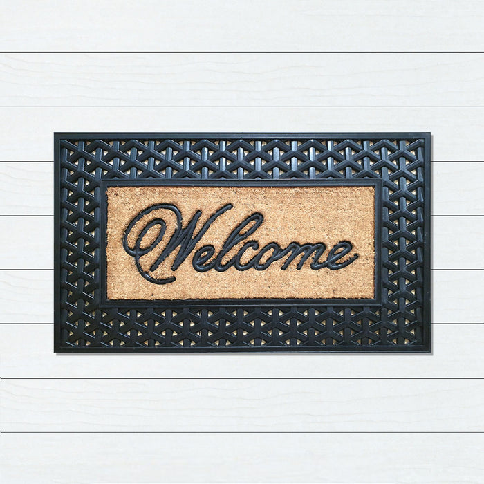 Rubber & Coir Welcome Doormat 60x90cm, Door Mats, Ozark Home 