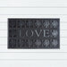 Rubber Metallic Silver LOVE Doormat 45x75cm, Door Mats, Ozark Home 