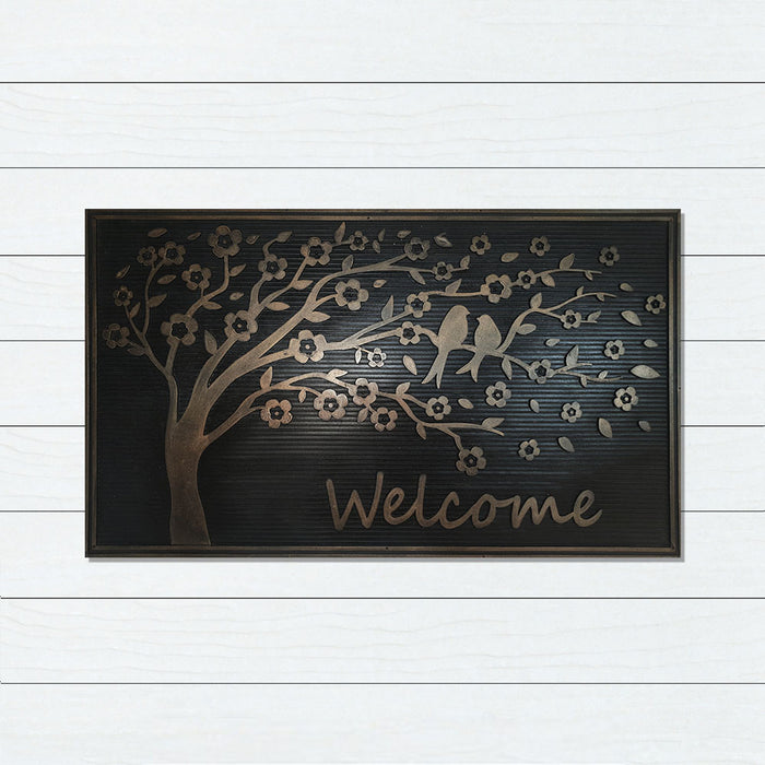 Rubber Copper Metallic TREE Doormat 45x75cm, Door Mats, Ozark Home 