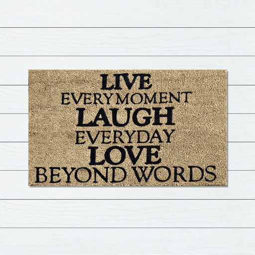 Live Lough PVC Backed Coir Doormat 45x75cm, Door Mats, Ozark Home 