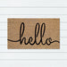 Natural Hello PVC Backed Coir Doormat 50x80cm, Door Mats, Ozark Home 