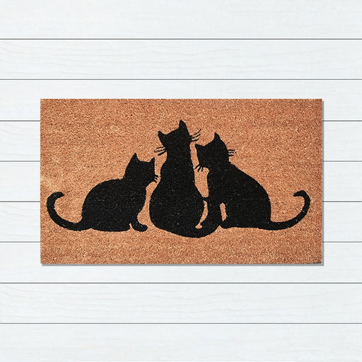 Cats PVC Backed Coir Doormat 45x75cm, Door Mats, Ozark Home 