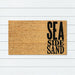 Black Sea Side Sand PVC Backed Coir Doormat 45x75cm, Door Mats, Ozark Home 