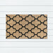 Geometric Black PVC Backed Coir Doormat 45x75cm, Door Mats, Ozark Home 