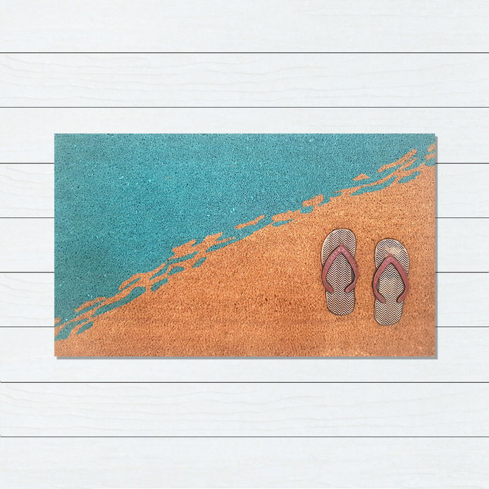 2D Insert Thongs PVC Backed Coir Doormat 45x71cm, Door Mats, Ozark Home 