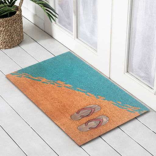 2D Insert Thongs PVC Backed Coir Doormat 45x71cm, Door Mats, Ozark Home 