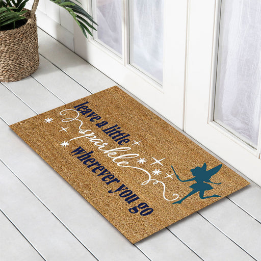 Sparkle Fairy PVC Backed Coir Doormat40x60cm, Door Mats, Ozark Home 