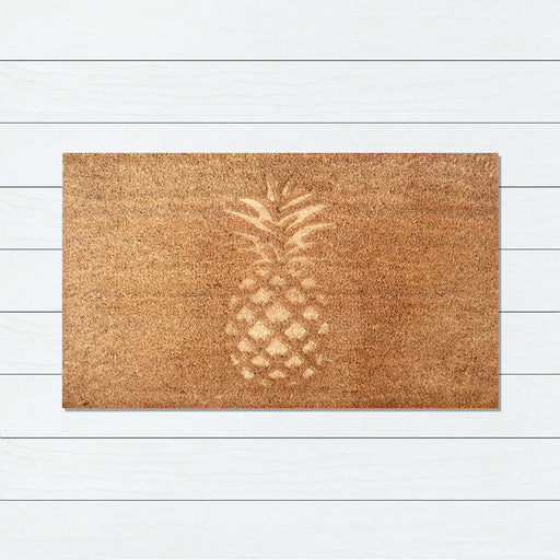 Embossed Pineapple PVC Backed Coir Doormat 45x75cm, Door Mats, Ozark Home 