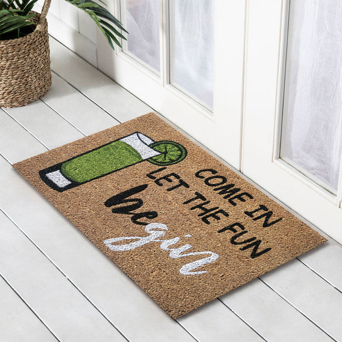 Fun Be Gin PVC Backed Coir Doormat 45x75cm, Door Mats, Ozark Home 