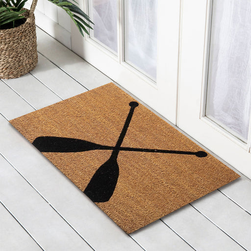 Oars PVC Backed Coir Doormat 45x75cm, Door Mats, Ozark Home 