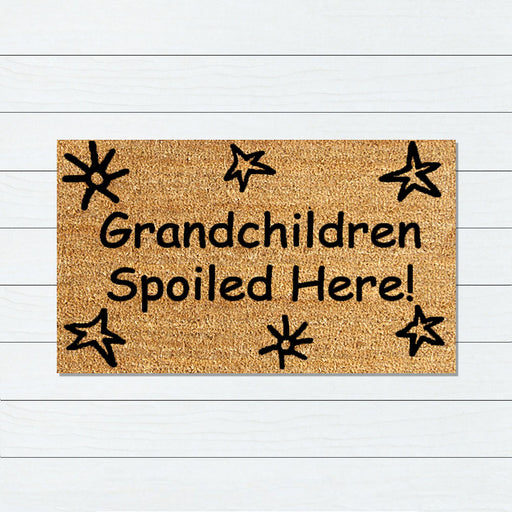 Grandchildren PVC Backed Coir Doormat 45x75cm, Door Mats, Ozark Home 