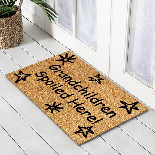 Grandchildren PVC Backed Coir Doormat 45x75cm, Door Mats, Ozark Home 