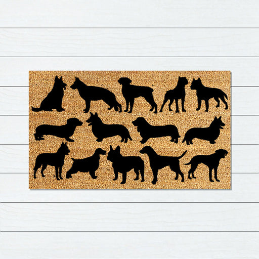 Lots of Dogs PVC Backed Coir Doormat 45x75cm, Door Mats, Ozark Home 