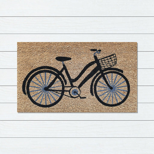 Bicycle PVC Backed Coir Doormat 45x75cm, Door Mats, Ozark Home 