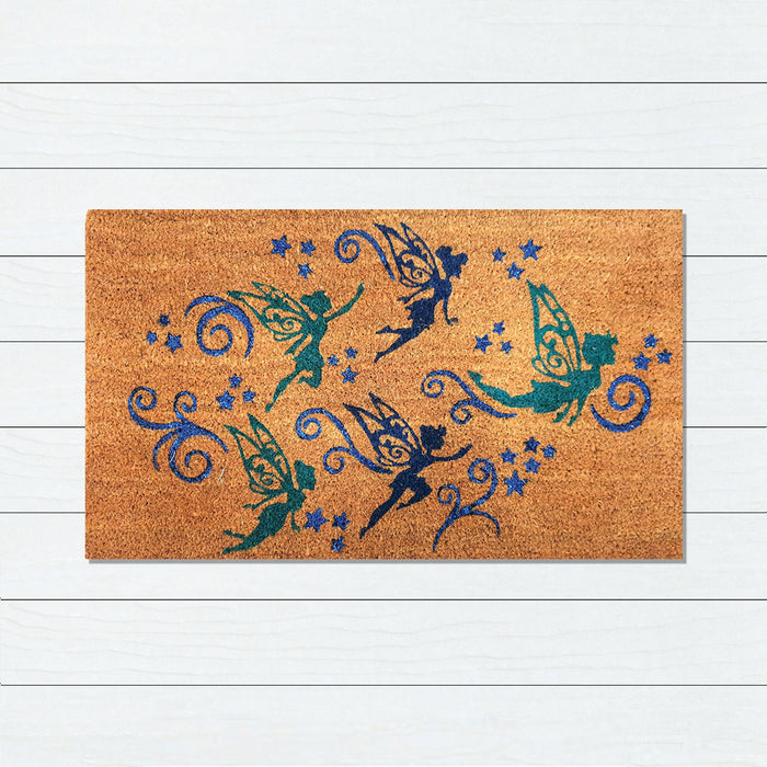 Flying Faries PVC Backed Coir Doormat 40x60cm, Door Mats, Ozark Home 