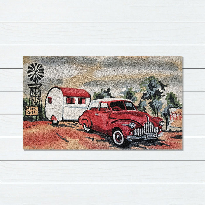 Home Where We Park PVC Backed Coir Doormat 45x75cm, Door Mats, Ozark Home 