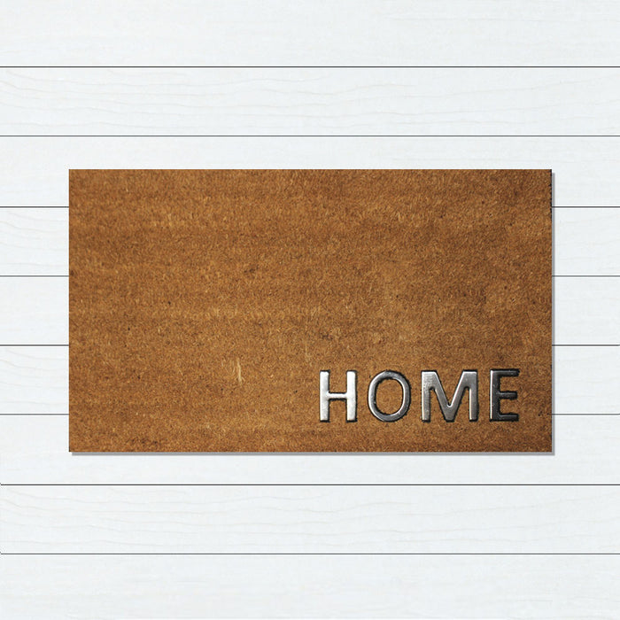 HOME Stainless Steel PVC Backed Coir Doormat 45x75cm, Door Mats, Ozark Home 