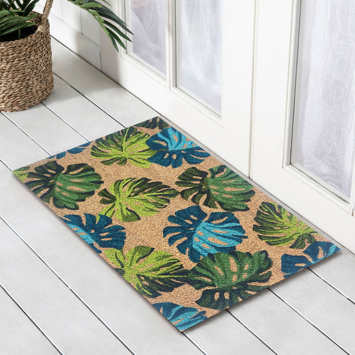 Monsteria PVC Backed Coir Doormat 45x75cm, Door Mats, Ozark Home 