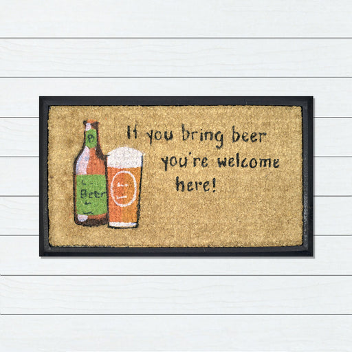 Bring Beer Welcome Rubber & Coir Doormat 40x70cm, Door Mats, Ozark Home 