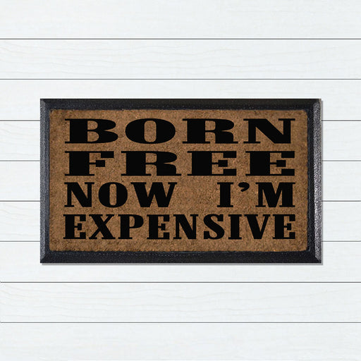 Black Born Free Rubber & Coir Doormat 40x70cm, Door Mats, Ozark Home 