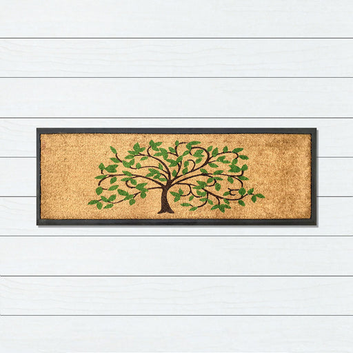 Green Tree Lg Leaf Rubber & Coir Doormat 40x120cm, Door Mats, Ozark Home 