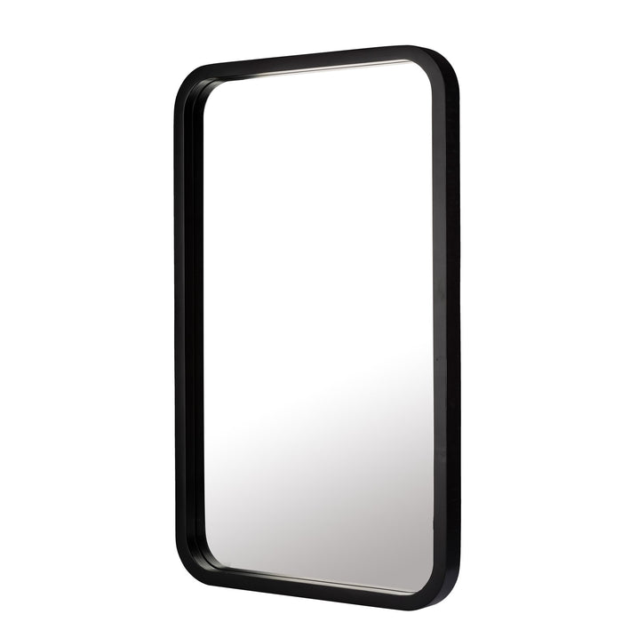 Thea 95cm X 57cm Black Wooden Wall Mirror New, Mirrors, Ozark Home 