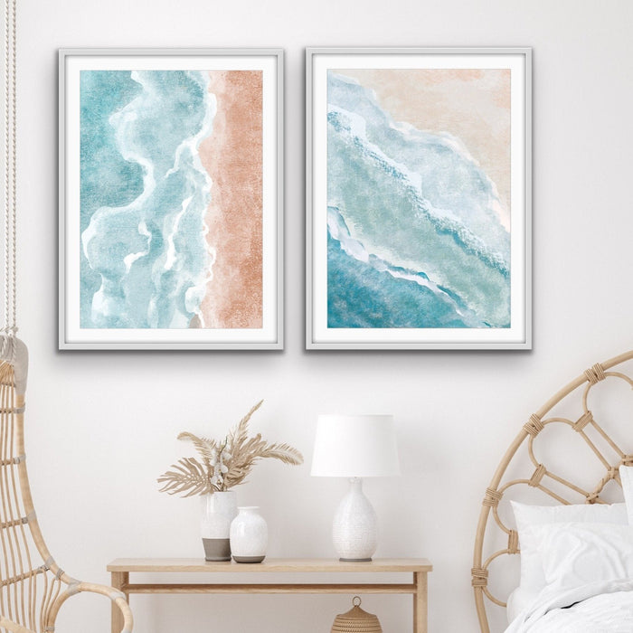 A Beach Somewhere - Two Piece Boho Beach Print Set, Wall Art, Ozark Home 