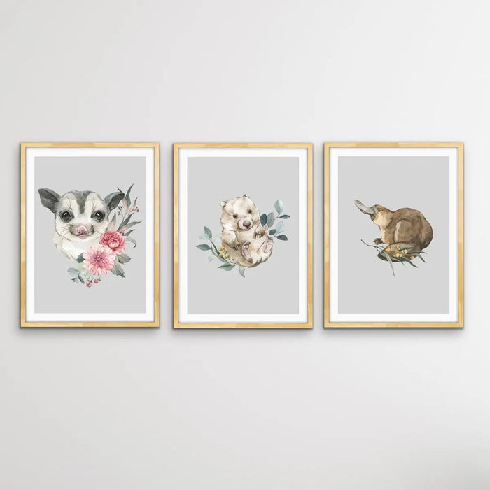 A Botanical Rainbow - Three Piece Blue Jungle Canvas Print Set, Wall Art, Ozark Home 