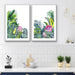 A Green Oasis - Two Piece Tropical Garden Watercolour Wall Art Print Set, Wall Art, Ozark Home 