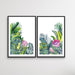 A Green Oasis - Two Piece Tropical Garden Watercolour Wall Art Print Set, Wall Art, Ozark Home 