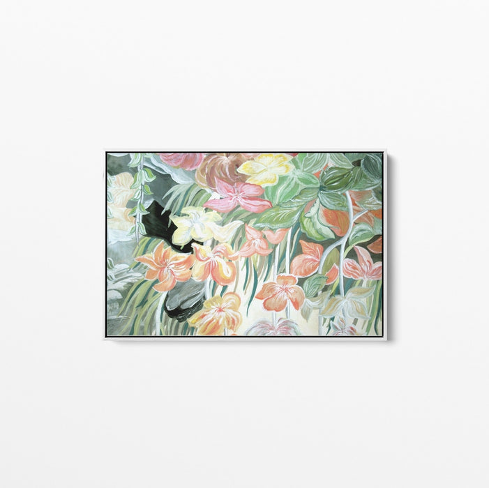 A Little Garden - Pink Peach Boho Artwork Canvas or Art Print