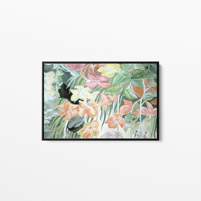 A Little Garden - Pink Peach Boho Artwork Canvas or Art Print