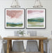 A Magic Place - Two Piece Square Pink and Green Abstract Print Set, Wall Art, Ozark Home 