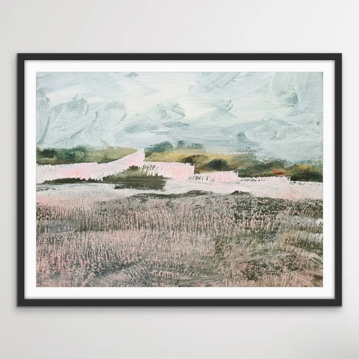 A Place To Remember - Abstract Landscape Pink and Green Print, Wall Art, Ozark Home 