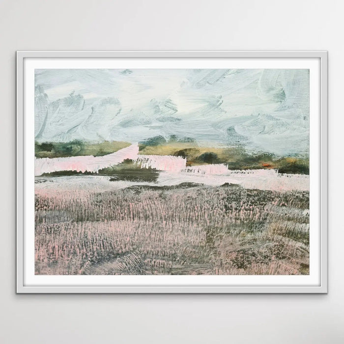 A Place To Remember - Abstract Landscape Pink and Green Print, Wall Art, Ozark Home 