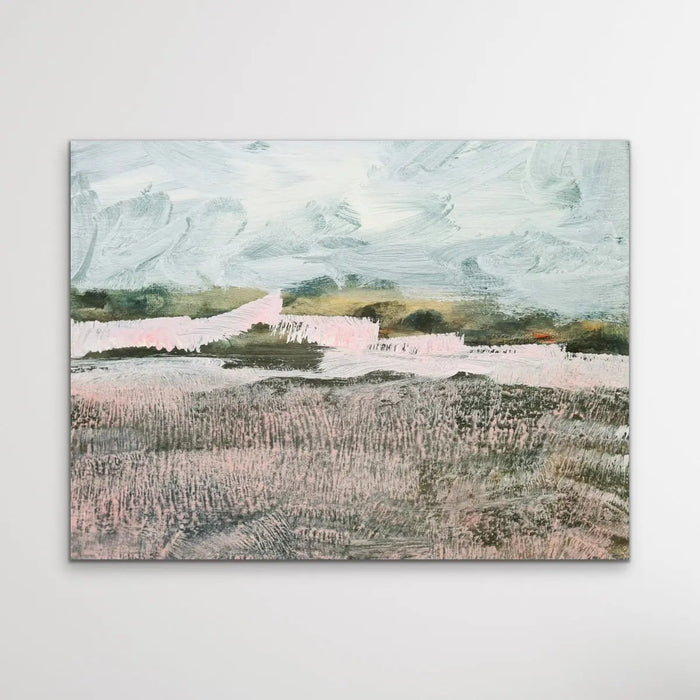 A Place To Remember - Abstract Landscape Pink and Green Print, Wall Art, Ozark Home 