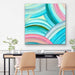 A Rainbow World - Abstract Pink And Green Swirl Rainbow Painting Wall Art Print, Wall Art, Ozark Home 