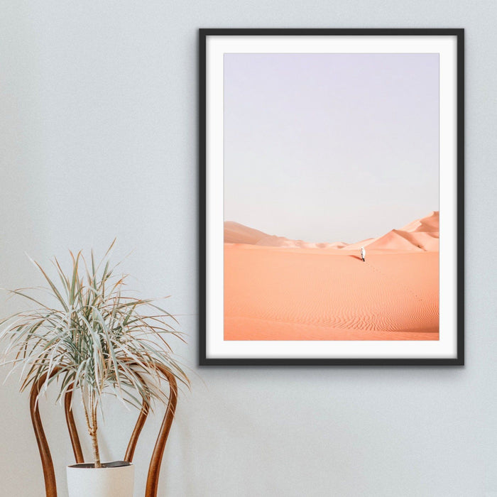 A Walk In The Desert II - Boho Pastel Photographic Desert Landscape Print