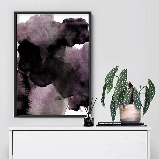 Abstract Watercolour Ink in Noir - Art Print - Ozark Home