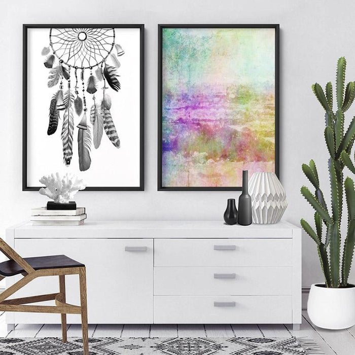 Distressed Rainbow Abstract - Art Print, Wall Art, Ozark Home 