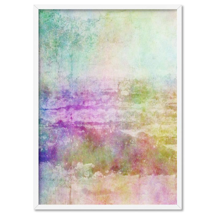 Distressed Rainbow Abstract - Art Print, Wall Art, Ozark Home 