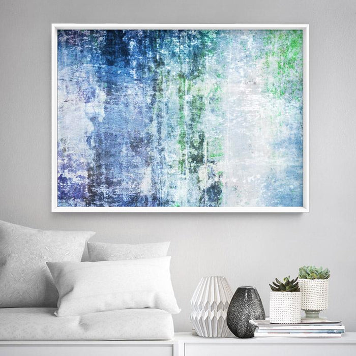 Distressed Blues & Greens Abstract - Art Print, Wall Art, Ozark Home 