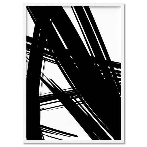 Abstract Bold Lines in Black & White I - Art Print, Wall Art, Ozark Home 