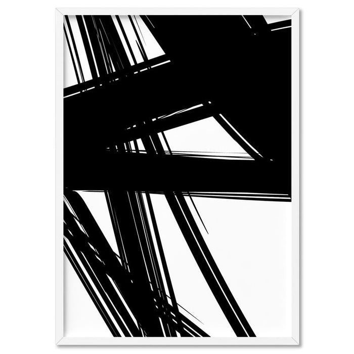 Abstract Bold Lines in Black & White II - Art Print, Wall Art, Ozark Home 