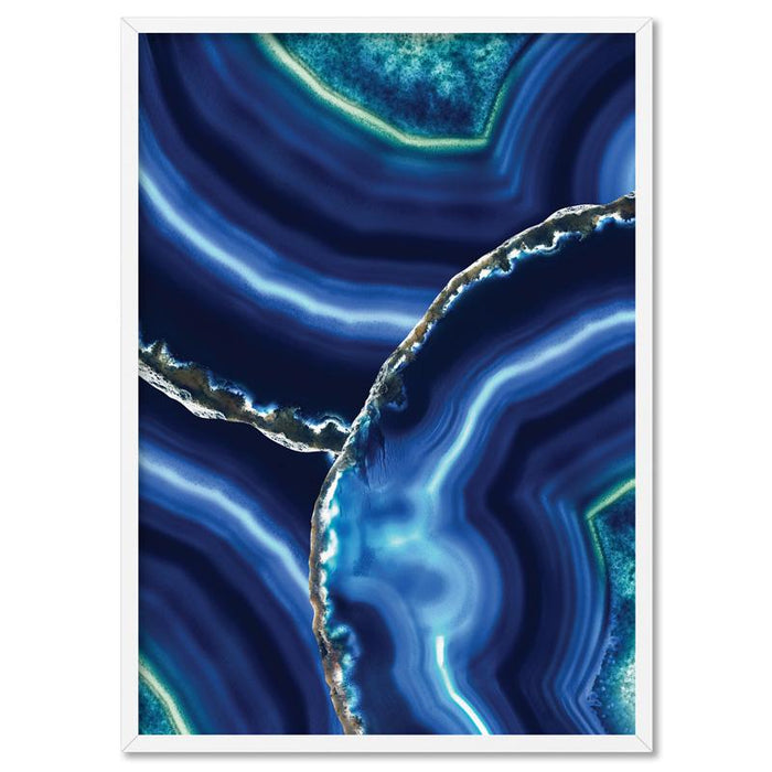 Agate Slice Geode Blues & Greens - Art Print - Ozark Home